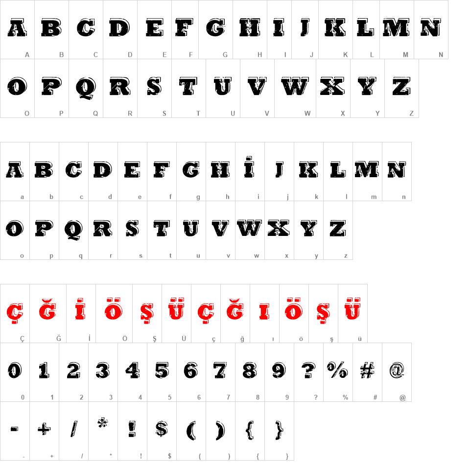 Hangbord DSG font